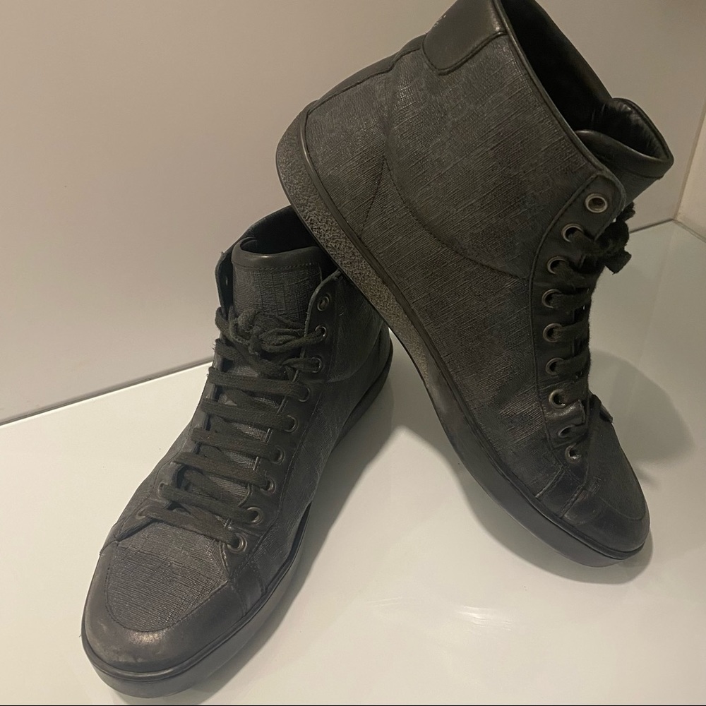 Gucci Men’s Black Leather High Tops